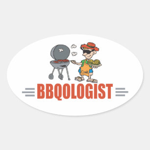 Sticker Ovale BBQ amusant