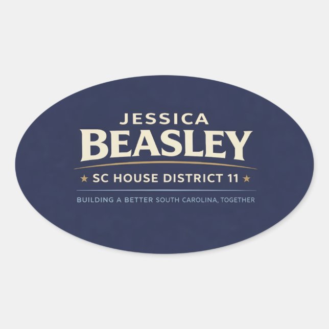Sticker Ovale Beasley pour le district 11 de la Chambre de SC (Devant)