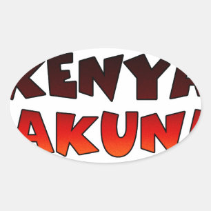 Sticker Ovale Beau Jambo Kenya Hakuna Matata Beau Art