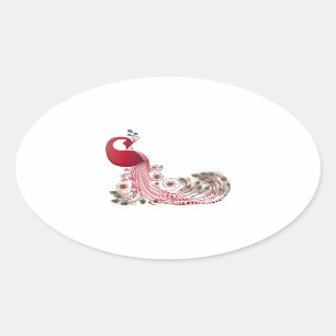 Sticker Ovale Beau Peacock