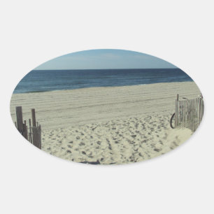 Sticker Ovale Beauté de plage