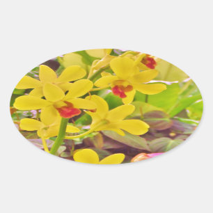 Sticker Ovale Beautiful Yellow autumn