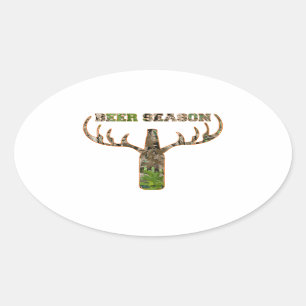 Sticker Ovale Beer Season Hunting Season Venin For Hunter
