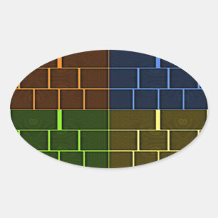 Sticker Ovale Belle couleur arc-en-ciel Extraordinaire conceptio