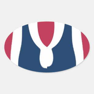 Sticker Ovale Belle couleur rouge, blanc, bleu texture Abstraite