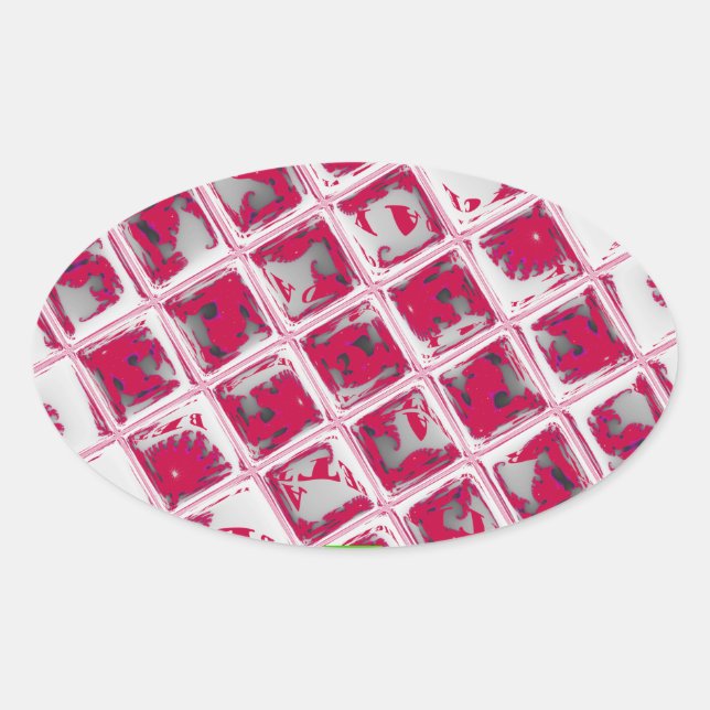 Sticker Ovale Belle image Extraordinaire rouge stylish miroir (Devant)