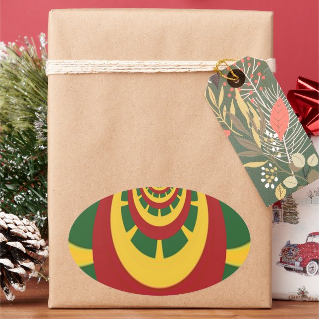 Sticker Ovale Belle Rasta Extraordinaire Couleurs Art Imprimer (vacances)