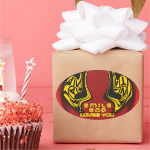 Sticker Ovale Bénédiction d'en haut : L'Amour de Dieu Salutation