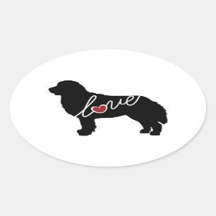 Sticker Ovale Bernese Mountain Dog Love