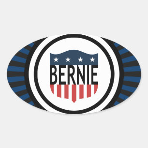 Sticker Ovale BERNIE étoiles et rayures