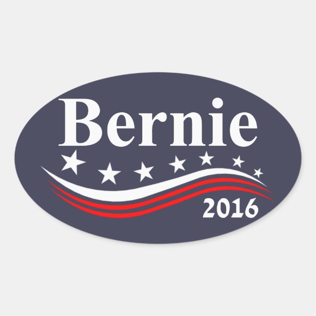 Sticker Ovale Bernie Sanders 2016 (Devant)