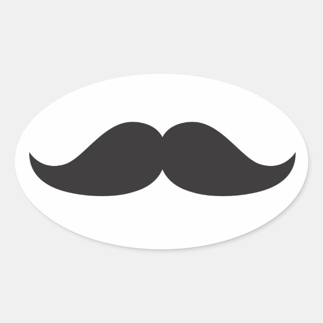 Sticker Ovale Bestseller Mustache Cadeau Stach Humour Stachin Fu (Devant)