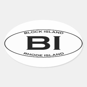 Sticker Ovale BI - Île de Block Île de Rhode