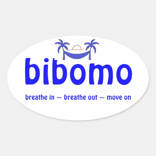 Sticker ovale bibomo - Bleu (4 pk) (Devant)