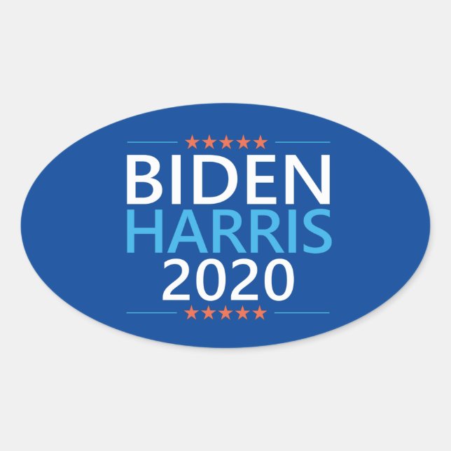Sticker Ovale Biden Harris 2020 pour le Président (Devant)