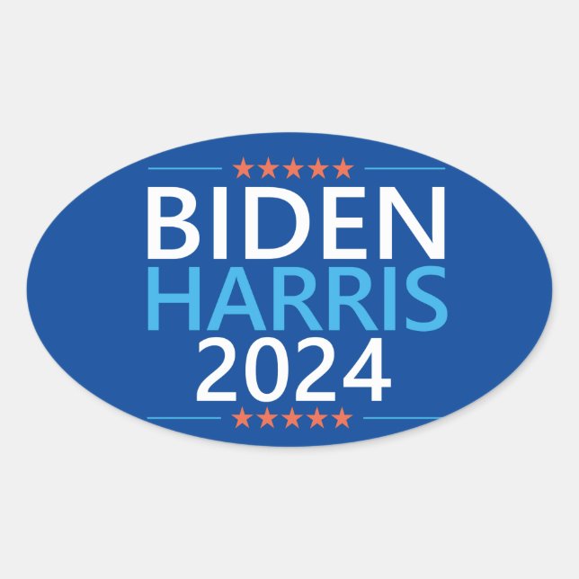 Sticker Ovale Biden Harris 2024 pour l'élection présidentielle a (Devant)