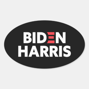 Sticker Ovale Biden / Harris Campagne électorale noir et blanc