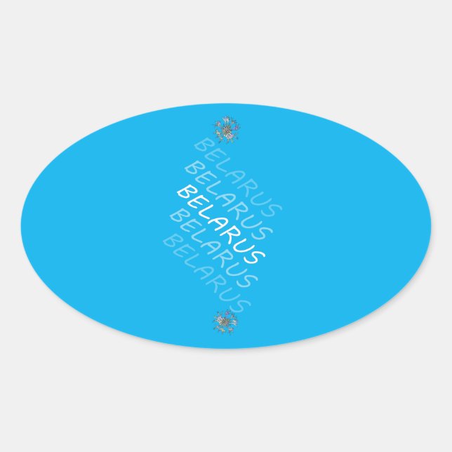 Sticker Ovale Biélorussie Fleur nationale de maïs (Devant)