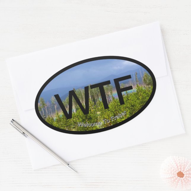 Sticker Ovale Bienvenue à Fraser (Enveloppe)