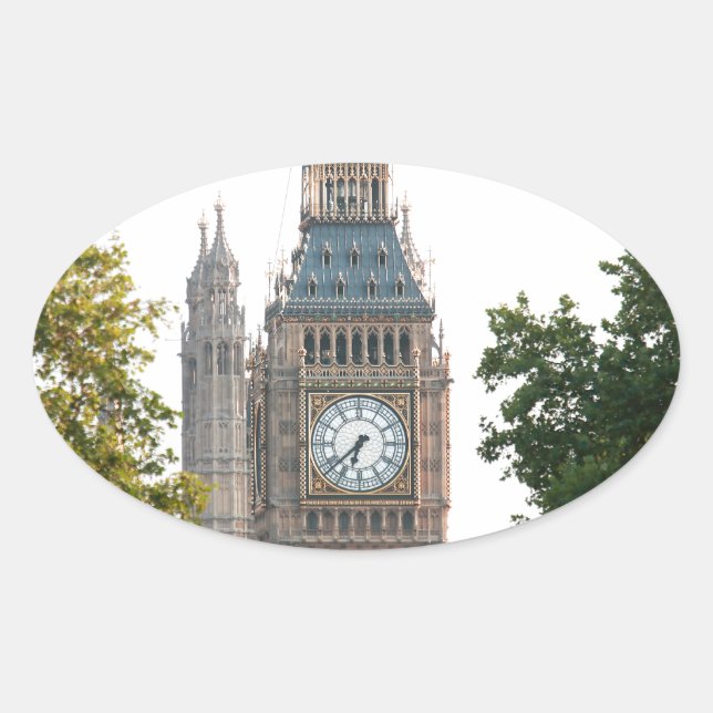Sticker Ovale Big Ben Londres Angleterre (Devant)