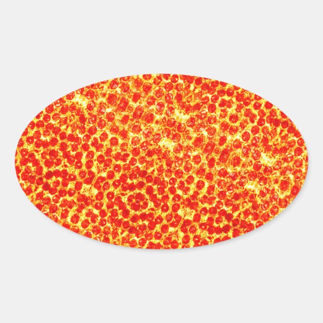 Sticker Ovale Big Pizza Motif (Devant)