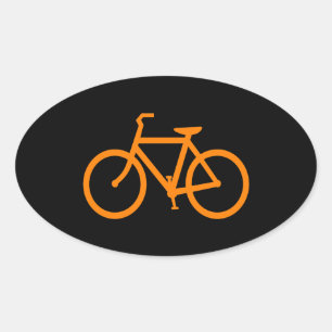 Sticker Ovale Bike orange