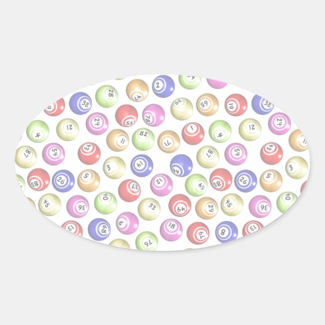 Sticker Ovale Bingo Balls (Devant)