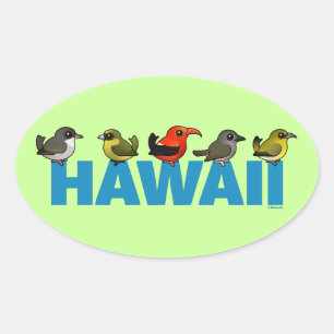Sticker Ovale Birdorable Hawaii