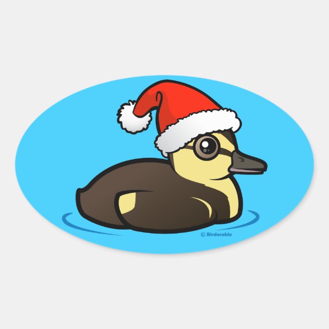 Sticker Ovale Birdorable Père Noël Duckling (Devant)