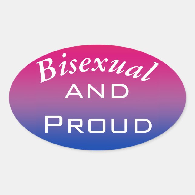 Sticker Ovale Bisexuel et Proud (Devant)