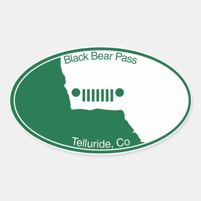 Sticker Ovale Black Bear Pass - Telluride, Co. (Devant)