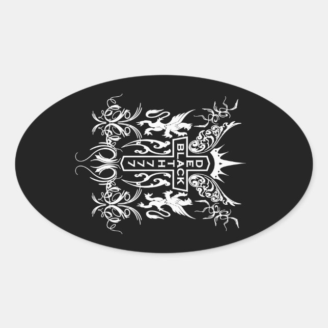 Sticker Ovale Black Death 777 - Croix (Devant)