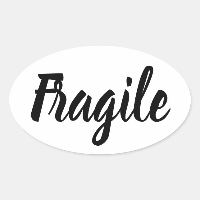 Sticker Ovale Black et blanc fragile entreprise moderne tendance (Devant)