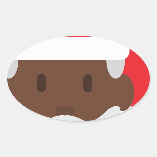 Sticker Ovale black santa claus emoji (Devant)