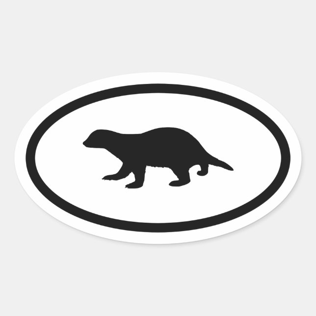 Sticker Ovale Blaireau ratele (Devant)