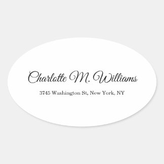 Sticker Ovale Blanc clair minimaliste professionnel moderne