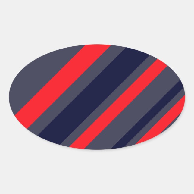 Sticker Ovale Blancs, Bleus Et Rouges (Devant)
