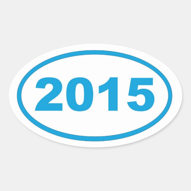 Sticker Ovale bleu cyan 2015 (Devant)
