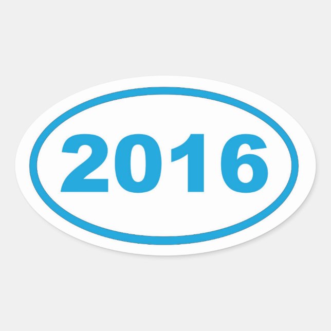Sticker Ovale bleu cyan 2016 (Devant)