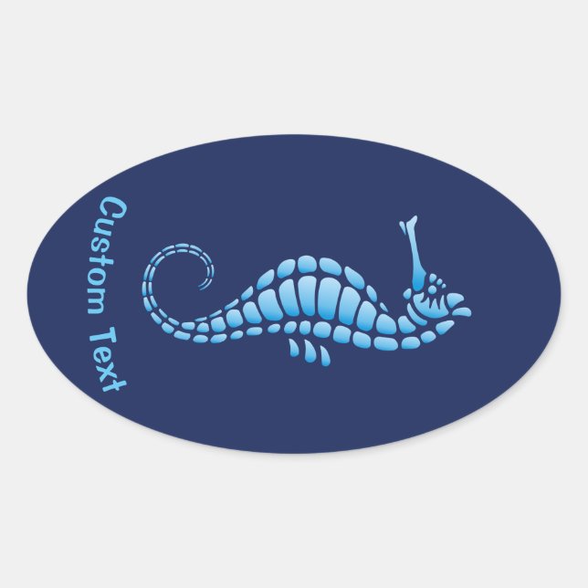 Sticker Ovale Bleu marin (Devant)