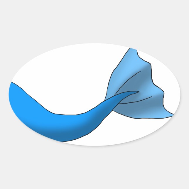 Sticker Ovale Bleu sirène (Devant)