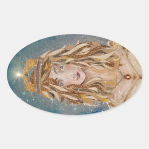 Sticker Ovale Blonde Princesse Aurelie par Susan M. Epperly