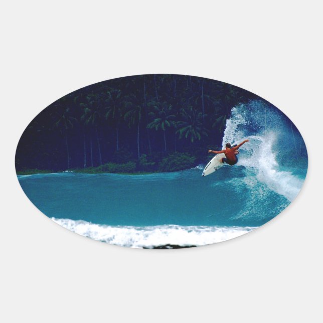 Sticker Ovale blowtail surfant d'inverse d'air de nias de (Devant)