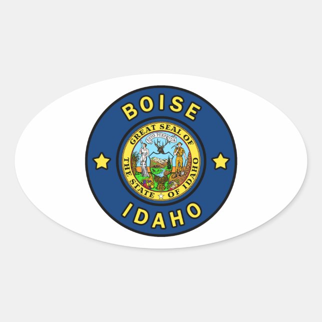 Sticker Ovale Boise Idaho (Devant)