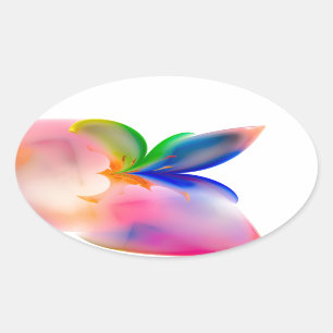 Sticker Ovale Boîte cadeau Big Bow