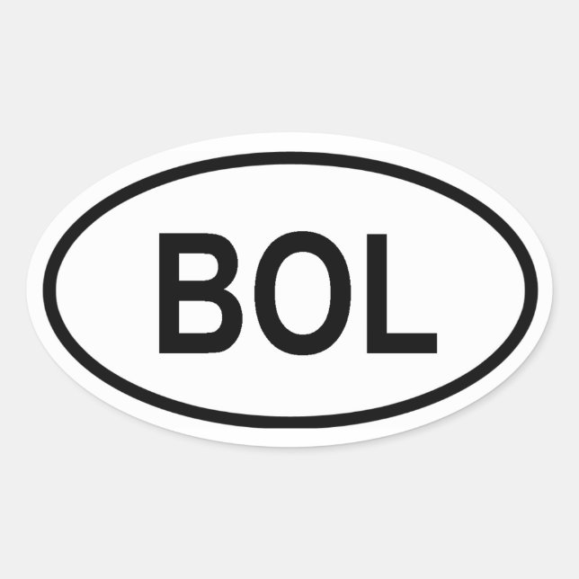 Sticker Ovale Bolivie "BOL" (Devant)