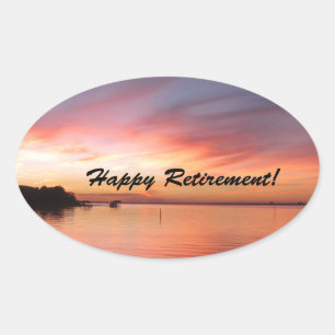 Sticker Ovale Bonne retraite Florida Sunset
