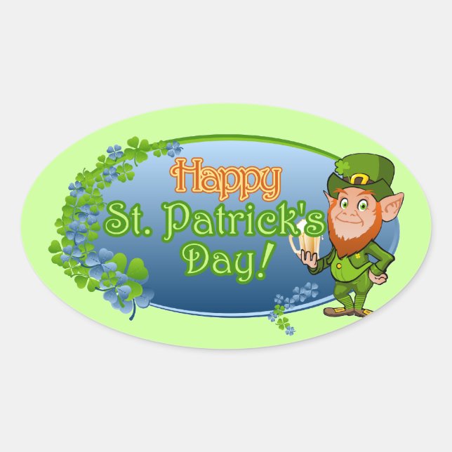 Sticker Ovale Bonne Saint Patrick (Ver 2) (Devant)