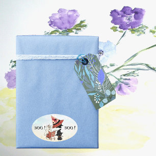 Sticker Ovale Boo Crew Black Cat Witch Casquette Ghost Story Liv