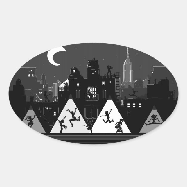 Sticker Ovale Boogie Nights New York (Devant)